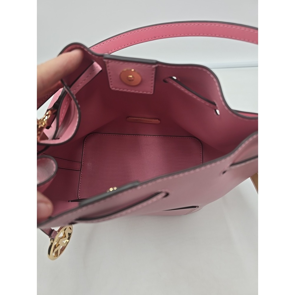 NEW MICHAEL Michael Kors Eden Medium Leather Pink Bucket Shoulder Bag MSRP $398. - Picture 14 of 16